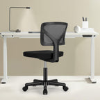 Small Office Desk Chair, Ergonomic Low-Back Mesh Rolling Work Swivel Chairs with Wheels, Armless Comfortable Seat Lumbar Support for Home, Bedroom, Study, Student, Adults,Classic Black