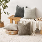 MIULEE Pack of 4 Couch Throw Pillow Covers 18x18 Inch Neutral Soft Decorative Chenille Pillow Covers Farmhouse Boho Cushion Covers for Mid Century Modern Spring Home Decor Sofa Bedroom Living Room