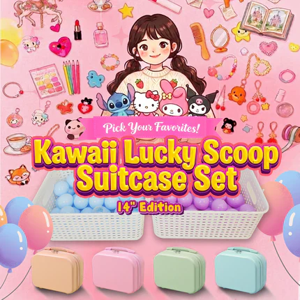 A-【Kawaii Lucky Scoop Suitcase Set】- 14" edition