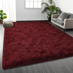 Large Shag Area Rugs 6 x 9, Tie-Dyed Plush Fuzzy Rug for Living Room, Ultra Soft Fluffy Furry Rugs for Bedroom, Indoor Carpet Nursery Rugs for Kids Room Home Decor, Light Grey